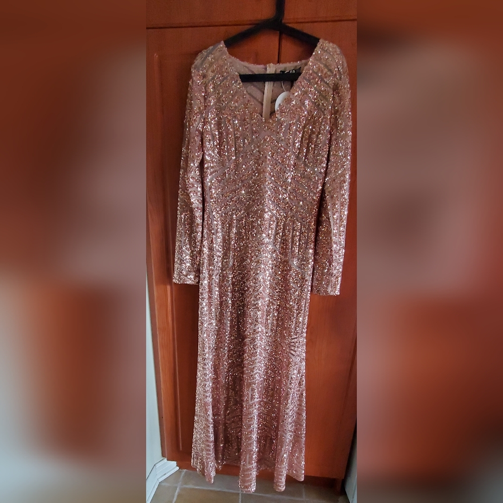 BOOHOO Sequin Long Sleeve Maxi Dress - Picture 5 of 5